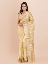 KAVVYA LEMON YELLOW ORGANZA SAREE