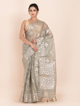 KAVVYA OLIVE GREEN ORGANZA SILK SAREE