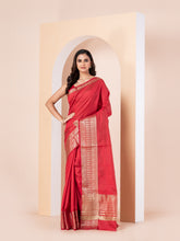 KAVVYA RED WEAVING SILK SAREE