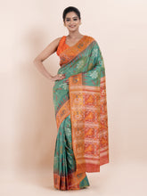 KAVVYA GREEN IKAT WEAVING SILK SAREE