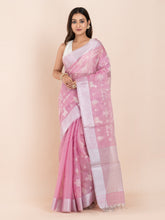 KAVVYA PINK ORGANZA TISSUE SAREE