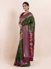 KAVVYA GREEN IKAT WEAVING SAREE