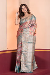 KAVVYA SOFT & LIGHTWEIGHT METALLIC BRASS COLOUR WEAVING SILK SAREE