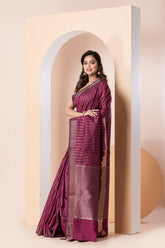 KAVVYA SOFT & LIGHT WEIGHT RANI HANDLOOM WEAVED SAREE WITH BEAUTIFUL BIG FLORAL MOTIFS ALL OVER THE SAREE