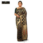Kavvya Black Soft & Lightweight Organza Silk Weaving Saree - KAVVYA