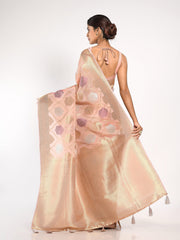 KAVVYA Baby Pink Soft & Lightweight Weaving Kora Organza Silk Saree - KAVVYA 