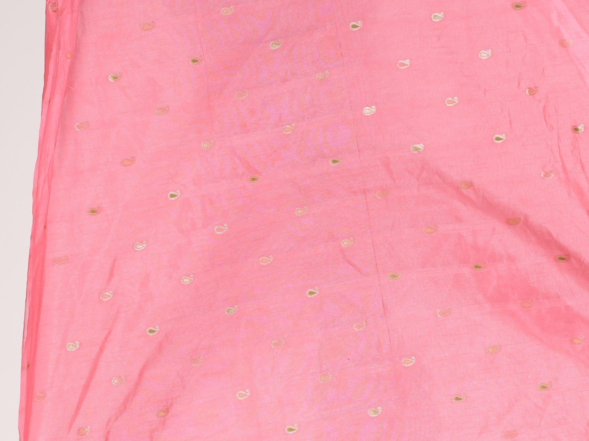 Kavvya Baby Pink Soft & Lightweight Kora Organza Weaving Silk Saree - KAVVYA 