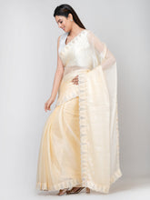 Kavvya Lemon Yellow Color Fancy Hand Emboidery Saree - KAVVYA