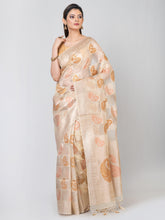 Kavvya Cream Soft & Lightweight Benarasi Organza /Kora Silk Weaving Saree - KAVVYA