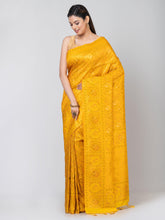 Kavvya Golden Yellow Soft & Lightweight Pashmina Banarasi Weaving Silk Saree - KAVVYA