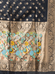 Kavvya Black Soft & Lightweight Benarasi Organza Silk Weaving Saree - KAVVYA 