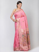 Kavvya Pink Soft & Lightweight Tussar Silk Weaving Saree - KAVVYA