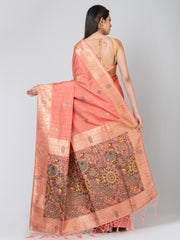 Kavvya Flamingo Pink Soft & Lightweight Tussar Silk Weaving Saree - KAVVYA 