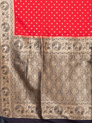 Kavvya Red Light Weight Silk Weaving Saree - KAVVYA 