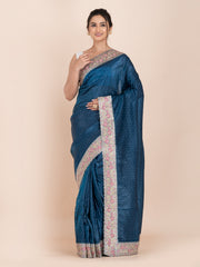 KAVVYA SOFT & LIGHT WEIGHT BLUE SHIMMER SAREE