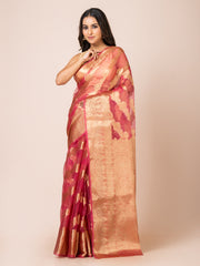 KAVVYA SOFT & LIGHT WEIGHT PINK ORGANZA SILK