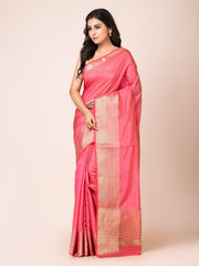 KAVVYA SOOTHING PINK SOFT & LIGHT WEIGHT CELEBRITY THEME WEAVING SILK SAREE - KAVVYA 