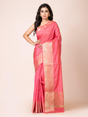 KAVVYA SOOTHING PINK SOFT & LIGHT WEIGHT CELEBRITY THEME WEAVING SILK SAREE - KAVVYA 