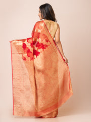 KAVVYA SOFT & LIGHT WEIGHT RED ORGANZA SILK
