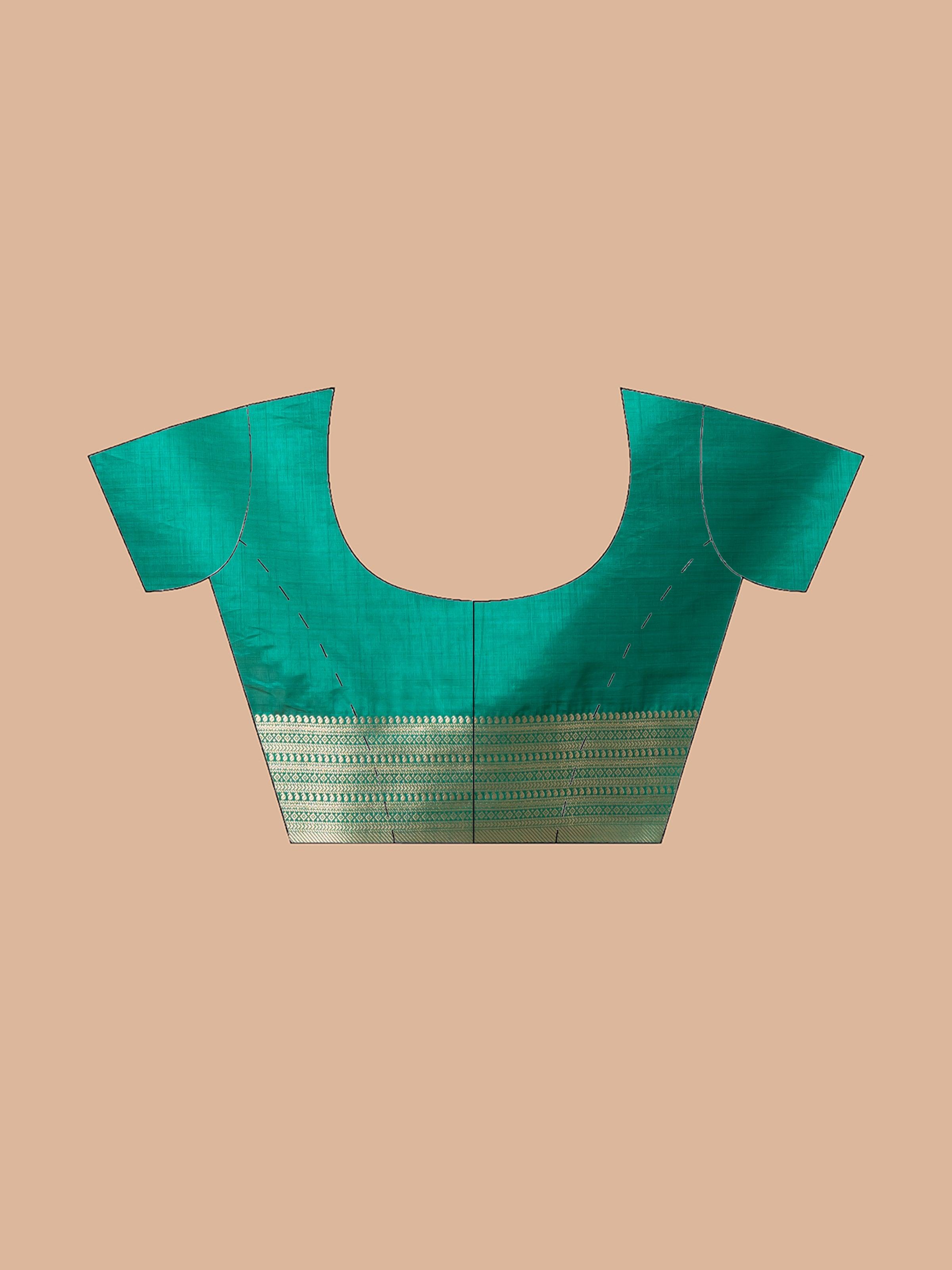 KAVVYA SOOTHING BOTTLE GREEN SOFT & LIGHT WEIGHT CELEBRITY THEME WEAVING SILK SAREE - KAVVYA 