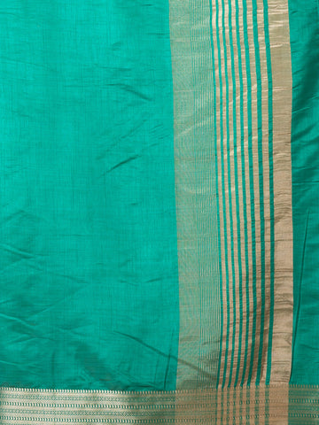 KAVVYA SOOTHING BOTTLE GREEN SOFT & LIGHT WEIGHT CELEBRITY THEME WEAVING SILK SAREE - KAVVYA 