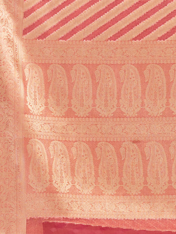 KAVVYA  SOFT & LIGHT WEIGHT PINK ORGANZA SILK WEAVING SAREE