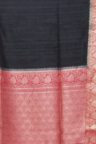 KAVVYA SOFT & LIGHT WEIGHT BLACK RAW SILK SAREE