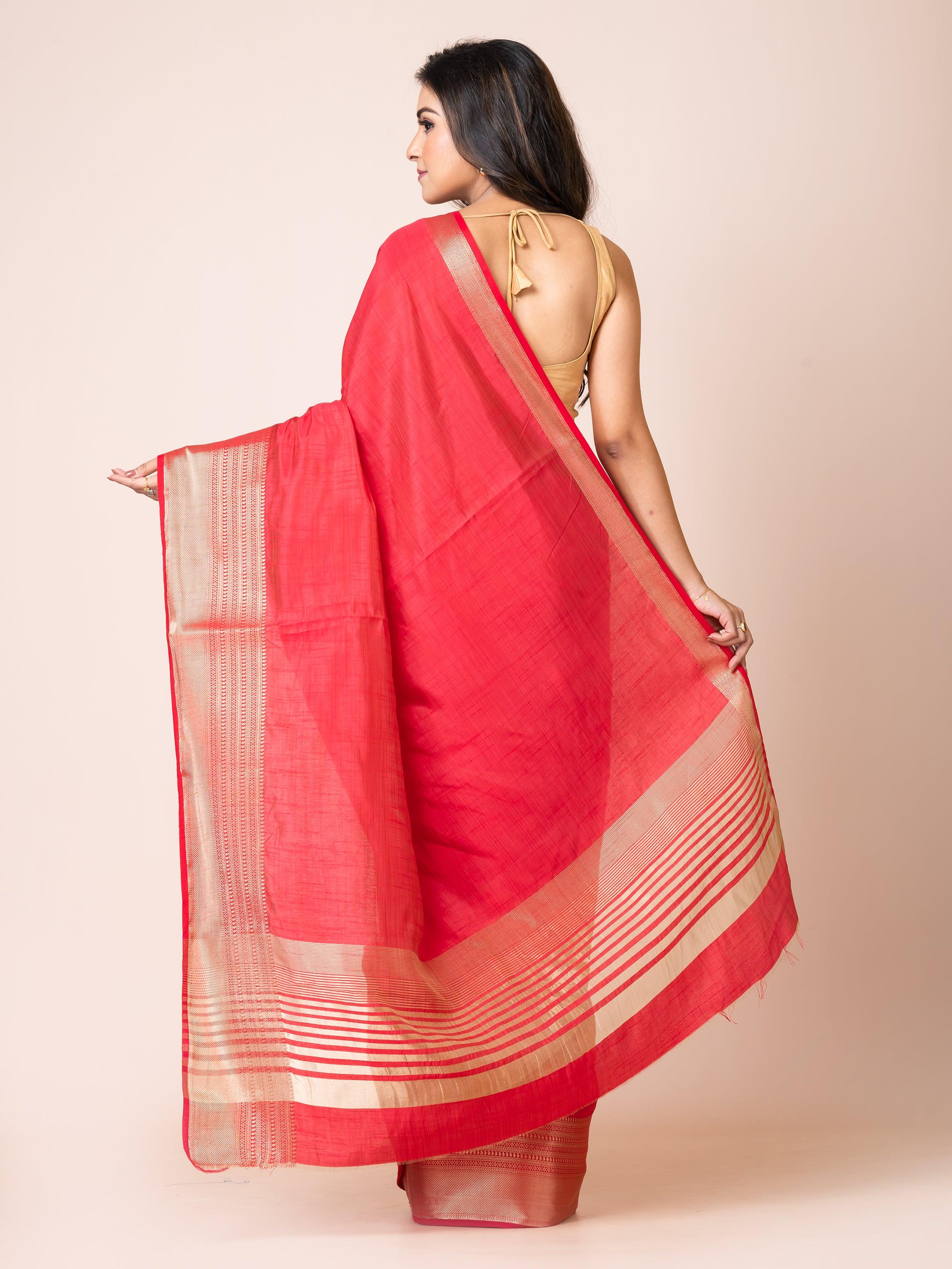 KAVVYA SOOTHING ROSE PINK SOFT & LIGHT WEIGHT CELEBRITY THEME WEAVING SILK SAREE - KAVVYA 