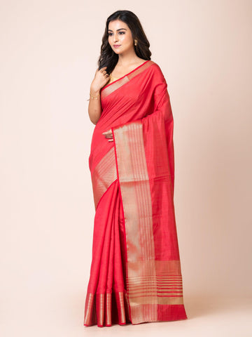 KAVVYA SOOTHING ROSE PINK SOFT & LIGHT WEIGHT CELEBRITY THEME WEAVING SILK SAREE - KAVVYA 