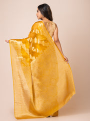 KAVVYA SOFT LIGHT WEIGHT MUSTARD ORGANZA SILK