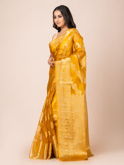 KAVVYA SOFT LIGHT WEIGHT MUSTARD ORGANZA SILK