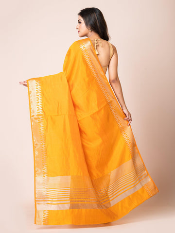 KAVVYA ELEGANT SOFT & LIGHTWEIGHT YELLOW COLOR DESIGNER THEMED WEAVING SILK SAREE - KAVVYA 