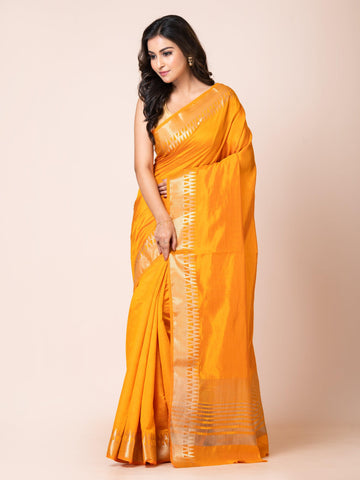 KAVVYA ELEGANT SOFT & LIGHTWEIGHT YELLOW COLOR DESIGNER THEMED WEAVING SILK SAREE - KAVVYA 