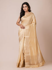 KAVVYA ELEGANT SOFT & LIGHTWEIGHT CREAM COLOR DESIGNER THEMED WEAVING SILK SAREE - KAVVYA 