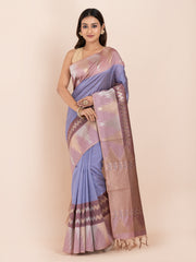 KAVVYA SOFT & LIGHT WEIGHT BLUE & SILK SAREE