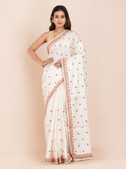 KAVVYA SOFT & LIGHT WEIGHT WHITE SILK SAREE