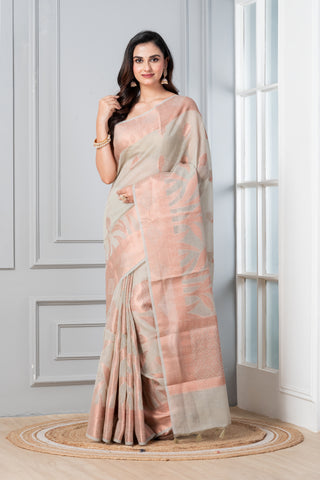 KAVVYA SOFT & LIGHTWEIGHT OFFWHITE COLOUR  HANDLOOM SAREE