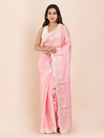 KAVVYA SOFT & LIGHT WEIGHT SILK PEACH SAREE