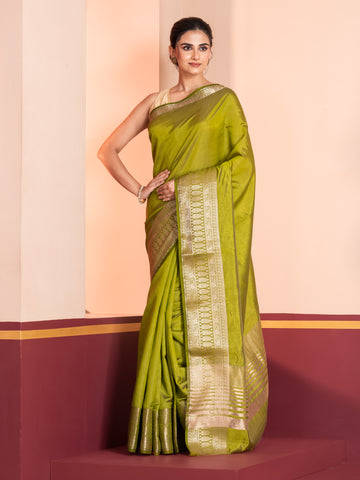 KAVVYA GREEN WEAVING SILK SAREE