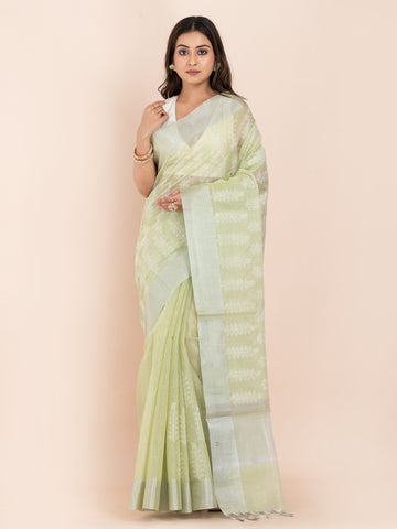 KAVVYA SOFT & LIGHT WEIGHT MINT GREEN ORGANZA TISSUE SAREE