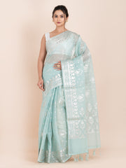 KAVVYA SOFT & LIGHT WEIGHT MINT GREEN ORGANZA SAREE