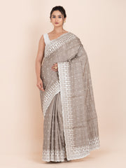 kavvya soft & light weight grey handloom silk saree