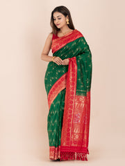 KAVVYA SOFT & LIGHT WEIGHT GREEN SILK SAREE