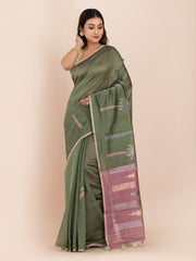 KAVVYA SOFT & LIGHT WEIGHT & GREEN RAW SILK Saree