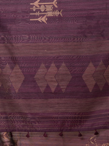 KAVVYA Soft & Lightweight wine color benarasi handloom weaving silk saree