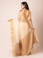 KAVVYA SOOTHING CREAM SOFT AND LIGHT WEIGHT BOLLYWOOD STYLE BENARASI ORGANZA WEAVING SILK SARE - KAVVYA 