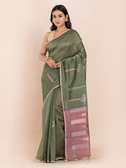 KAVVYA SOFT & LIGHT WEIGHT & GREEN RAW SILK Saree