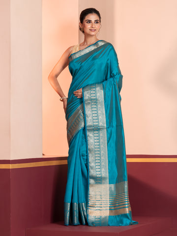 KAVVYA BLUE  WEAVING SILK SAREE