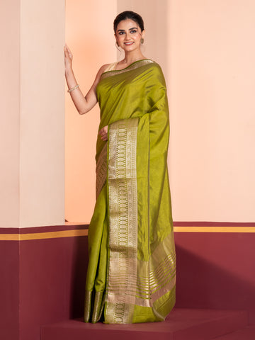 KAVVYA GREEN WEAVING SILK SAREE