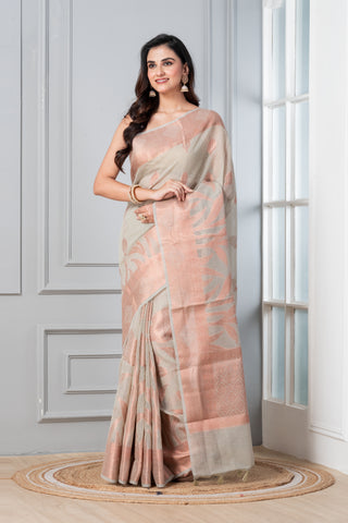 KAVVYA SOFT & LIGHTWEIGHT OFFWHITE COLOUR  HANDLOOM SAREE